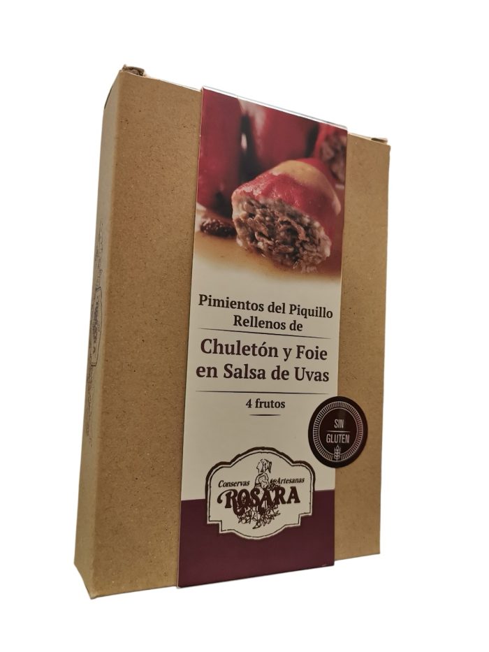Pimientos Rellenos de Chuletón y Foie en Salsa de Uvas.La Rosara