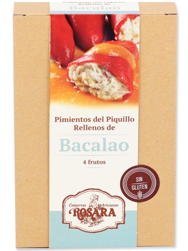 Pimientos del Piquillo Rellenos de Bacalao 4 Frutos. La Rosara