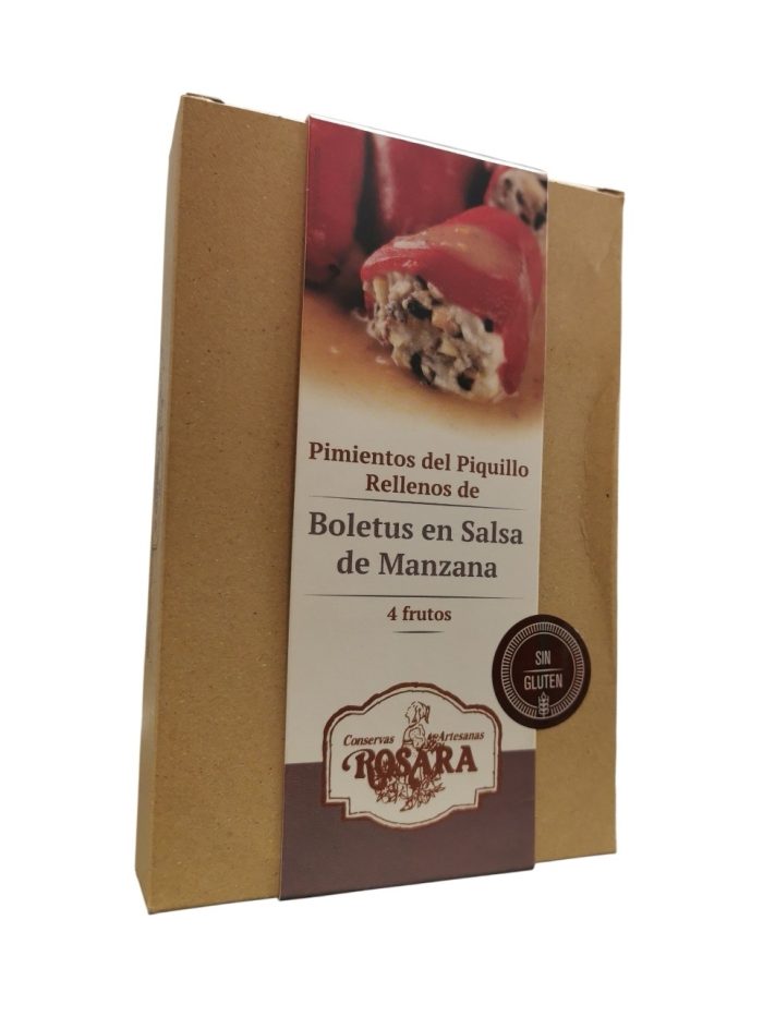 Pimientos del Piquillo Rellenos de Boletus en Salsa de Manzana. La Rosara