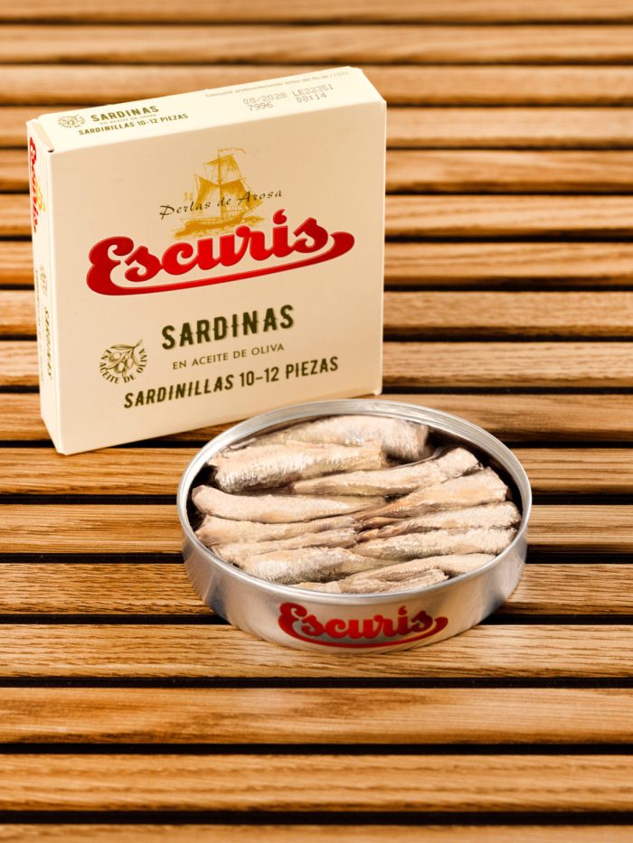 Sardinas en aceite de oliva 10/12 piezas, Escuris