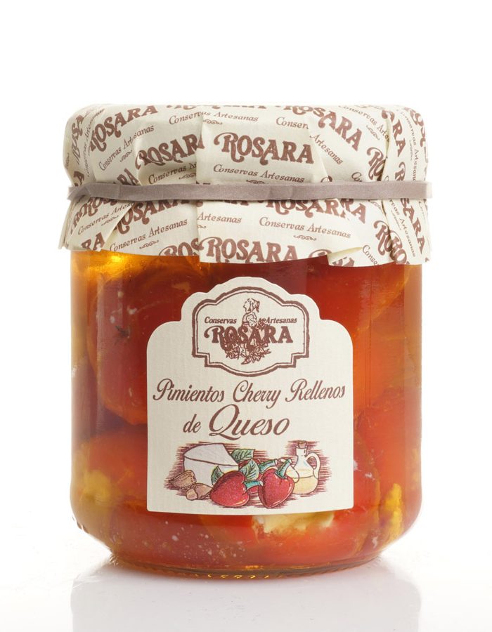PIMIENTOS CHERRY RELLENOS DE QUESO TARRO 212 ml.